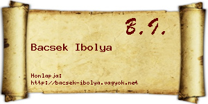 Bacsek Ibolya névjegykártya